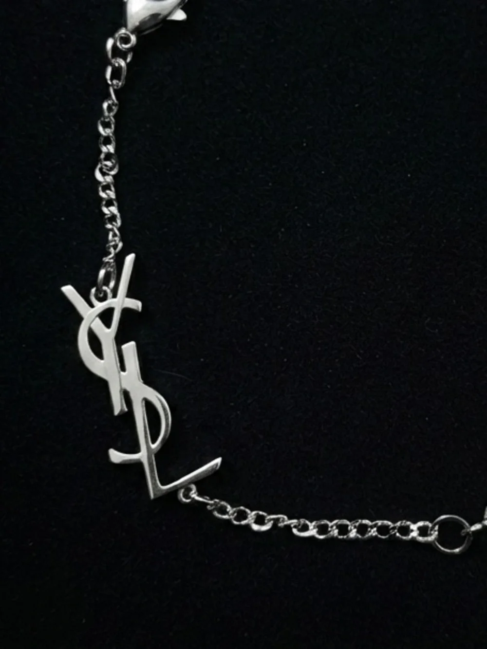 Silver Tone Letter Bracelet with Crystal and Heart Charm